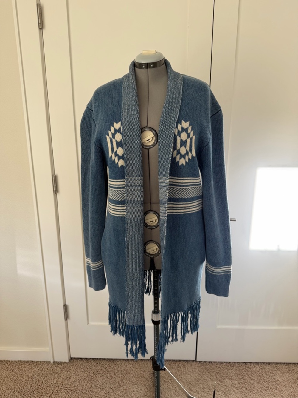 Vici Lovestitch Blue Fringe open cardigan